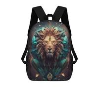 sinyumoney Enchanted Lion Portrait -9 Sac À Dos Scolaire Pour Enfants, Sac À Dos De Voyage Décontracté, Grand Sac À Dos Pour Garçons Et Filles 17inch