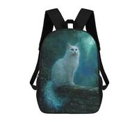 sinyumoney Enchanted Moonlit Cat Sac À Dos Imprimé En 3D, Sac D'école Décontracté Et Tendance Pour Enfants, Sac D'école Pour Garçons, Collégiens 17inch
