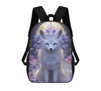sinyumoney Enchanted Moonlit Fox Crown 17inch Sac À Dos Scolaire Imprimé En 3D Pour Enfants, Style Décontracté Et Tendance, Idéal Pour Les Voyages Et Les Études.