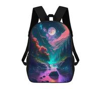 sinyumoney Enchanted Moonlit Valley Sac À Dos Scolaire Pour Enfants, Sac À Dos De Voyage Décontracté, Grand Sac À Dos Pour Garçons Et Filles 17inch