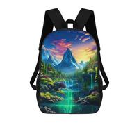 sinyumoney Enchanted Mountain Paradise Sac À Dos Scolaire Imprimé En 3D Pour Garçons Et Filles, Sac À Dos Pour Enfants, Sac De Voyage 17inch