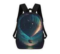 sinyumoney Enchanted Night Balloon Ride Sacs À Dos, Sac À Dos Enfant, Sac D'école, Sac À Dos De Voyage Imprimé En 3D, Accessoire De Mode, Sac À Dos Imperméable Pour Enfants 17inch