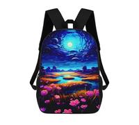 sinyumoney Enchanted Night Garden -3 Sac À Dos Scolaire Imprimé En 3D Pour Enfants, Sac À Dos De Voyage, Sac Tendance Et Décontracté Pour Écoliers 17inch