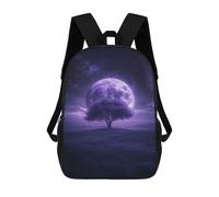 sinyumoney Enchanted Night Sky with Giant Moon Sac À Dos Scolaire Pour Enfants, Grand Sac À Dos 3D, Cadeau Pour Enfants 17inch