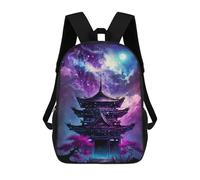 sinyumoney Enchanted Pagoda Sky -1 17inch Sacs À Dos Scolaires Imprimés En 3D - Sacs À Dos Tendance Pour Garçons Du Primaire Et Du Collège