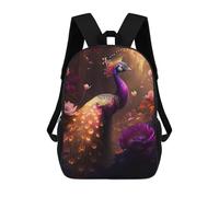 sinyumoney Enchanted Peacock Garden Sac À Dos Imprimé 3D Pour Enfants, Sac À Dos Léger Pour Écoliers Et Écoliers, Sac À Goûter Pour La Crèche 17inch