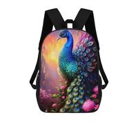sinyumoney Enchanted Peacock Garden Sac À Dos Imprimé Pour Enfants, Sac D'école, Sac De Voyage Pour Adultes Et Enfants 17inch