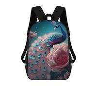 sinyumoney Enchanted Peacock Garden Sacs À Dos, Sac À Dos Enfant, Sac D'école, Sac À Dos De Voyage Imprimé En 3D, Accessoire De Mode, Sac À Dos Imperméable Pour Enfants 17inch