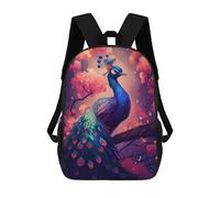 sinyumoney Enchanted Peacock in Blossom Grove Sacs À Dos Scolaires Pour Enfants, Sac D'école Imprimé En 3D Pour Garçons, Élèves Du Primaire Et Du Collège 17inch