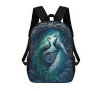 sinyumoney Enchanted Peacock Pair in Moonlight Sac À Dos Imprimé 3D Pour Enfants, Sac À Dos Léger Pour Écoliers Et Écoliers, Sac À Goûter Pour La Crèche 17inch