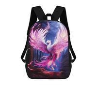 sinyumoney Enchanted Phoenix in Mystic Forest Sac À Dos Enfant, Cartable, Sac D'école, Motif Dessin Animé 3D, Sac Pour Ordinateur Portable, Pour Garçons Et Filles 17inch