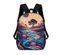 sinyumoney Enchanted River Fantasy 17inch Sac À Dos Scolaire Imprimé En 3D Pour Enfants, Style Décontracté Et Tendance, Idéal Pour Les Voyages Et Les Études.