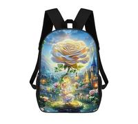 sinyumoney Enchanted Rose Fantasy Scene Sac À Dos Scolaire Pour Enfants, Grand Sac À Dos 3D, Cadeau Pour Enfants 17inch