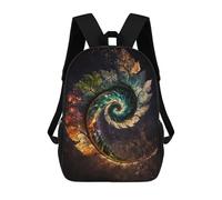sinyumoney Enchanted Spiral of Nature Sac À Dos Scolaire Enfant Tendance Et Décontracté, Sac À Dos Imprimé En 3D Pour Garçon, Grand Sac À Dos 17inch