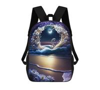 sinyumoney Enchanted Swan Beach Scene -1 Sac À Dos Pour Garçons Et Adolescents, Sacs À Dos Pour Filles, Sacs À Dos Pour Tout-petits, Sacs À Livres Pour L'école Primaire Et Le Collège 17inch