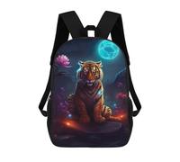 sinyumoney Enchanted Tiger Night Scene Sac À Dos Enfant Fille 3D, Sac D'école, Sac À Dos Pour Tout-petits, Sac À Dos Décontracté, Sac À Livres Tendance 17inch