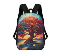 sinyumoney Enchanted Tree of Life Sacs À Dos Pour Enfants, Cartables 3D Personnalisés Pour Garçons Et Filles, Grands Sacs À Dos Scolaires Décontractés 17inch