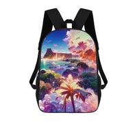sinyumoney Enchanted Tropical Paradise -2 Sac À Dos Scolaire Pour Enfants, Imprimé En 3D, Sac À Dos Tendance Pour Garçons, Élèves Du Primaire Et Du Collège 17inch
