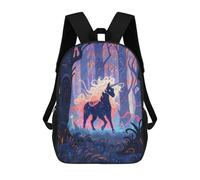 sinyumoney Enchanted Unicorn Forest -3 Sac À Dos Imprimé En 3D, Sac D'école Décontracté Et Tendance Pour Enfants, Sac D'école Pour Garçons, Collégiens 17inch