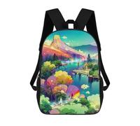 sinyumoney Enchanted Waterfall Landscape -4 Sac À Dos Enfant, Sac À Dos Anime, Grand Sac À Dos Enfant, Sac À Dos Imprimé En 3D Pour Enfants, Cartable, Cartable Pour Garçons Et Filles 17inch