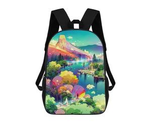 sinyumoney Enchanted Waterfall Landscape -4 Sac À Dos Enfant, Sac À Dos Anime, Grand Sac À Dos Enfant, Sac À Dos Imprimé En 3D Pour Enfants, Cartable, Cartable Pour Garçons Et Filles 17inch
