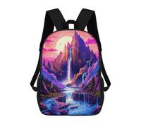 sinyumoney Enchanted Waterfall Landscape -6 Sac À Dos Scolaire Pour Enfants 17 Pouces, Sac À Dos Décontracté Pour Les Voyages, Grand Sac À Dos De Jour Pour Garçons Et Filles 17inch