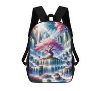 sinyumoney Enchanted Waterfall Paradise Sac À Dos Scolaire Pour Enfants, Sac À Dos De Voyage Décontracté, Grand Sac À Dos Pour Garçons Et Filles 17inch