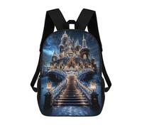 sinyumoney Enchanted Winter Castle Sac À Dos Scolaire Pour Adolescents, Imprimé En 3D, Ajustable, À Poches Tendance, Pour Enfants, Garçons, Filles, Étudiants Et Adolescents 17inch