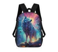 sinyumoney Enchanted Wolf Forest Art Print Sacs Scolaires, Sacs À Dos Pour L'école, Le Collège, Le Lycée Et Les Voyages Pour Garçons/filles/adolescents 17inch