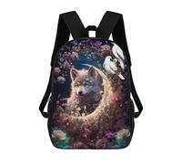 sinyumoney Enchanted Wolf Garden Sac À Dos Scolaire Pour Enfants, Imprimé En 3D, Pour Garçons, Élèves Du Primaire Et Du Collège 17inch