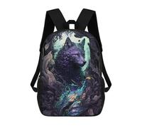 sinyumoney Enchanted Wolf Portrait -13 Sac À Dos Scolaire Pour Enfants, Imprimé En 3D, Tendance Et Décontracté, Pour Garçons, Élèves Du Primaire Et Du Collège 17inch