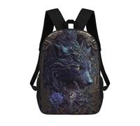 sinyumoney Enchanted Wolf Portrait -8 Sac À Dos Scolaire Pour Enfants, Imprimé En 3D, Pour Garçons, Élèves Du Primaire Et Du Collège 17inch
