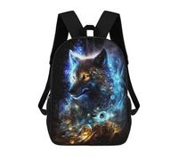 sinyumoney Enchanted Wolf Spirit Art Sac À Dos Scolaire Imprimé En 3D Pour Enfants, Sac À Dos De Voyage Tendance Et Décontracté Pour Écoliers 17inch