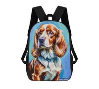 sinyumoney English Cocker Spaniel Portrait Painting Sac À Dos Enfant, Sac D'école, Sac À Dos Imprimé 3D Avec Motif De Dessin Animé, Grande Capacité, Pour Garçons Et Filles 17inch