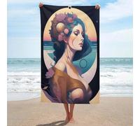 sinyumoney Ensemble de Serviettes Art Nouveau Basics, Serviette de Plage d'été idéale pour la Plage, 130 cm x 80 cm