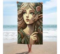 sinyumoney Ensemble de Serviettes Art Nouveau Elf Basics, Serviette de Plage Ultra Douce et absorbante pour Salle de Bain, Piscine, Plage et Voyages, Drap de Bain 130 cm x 80 cm