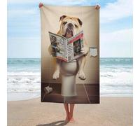 sinyumoney Ensemble de Serviettes Bulldog on The Toilet Basics, Serviette de Plage Ultra-absorbante et Rapide, idéale pour Spa, Salle de Sport et hôtel, 130 cm x 80 cm