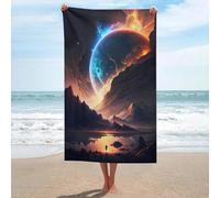 sinyumoney Ensemble de Serviettes de Bain Dawn of The Planet pour Une Peau Douce, séchage Rapide, Serviette de Plage résistante, Douce pour Les Peaux sensibles, 130 cm x 80 cm