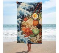 sinyumoney Ensemble de Serviettes de Bain/de Plage/Piscine/Motif Ramen (Anime Japonais) - 130 cm x 80 cm