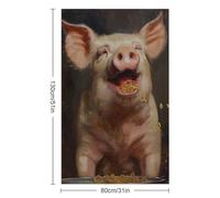 sinyumoney Ensemble de Serviettes de Bain Happy Pig Ramen Noodles pour Une Peau Douce, séchage Rapide, Serviette de Plage résistante, idéale pour la Plage et la Piscine, 130 cm x 80 cm