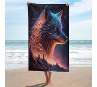 sinyumoney Ensemble de Serviettes de Plage Galactic Wolf Majesty -1 Basics, Ultra Douce et absorbante, idéale pour la Salle de Bain, la Piscine, la Plage et Les Voyages. Dimensions : 130 cm x 80 cm.