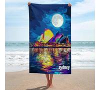 sinyumoney Ensemble de Serviettes de Plage Sydney Opera House Night Basics colorées, Ultra Douces et absorbantes, pour la Salle de Bain, la Piscine, la Plage et Les Voyages. Taille Unique.