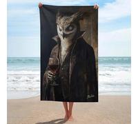 sinyumoney Ensemble de Serviettes de Plage The Old Blind Owl Seer Basics : Serviette légère, Douce et absorbante pour Les Voyages, Le Camping et la Plage (130 cm x 80 cm).