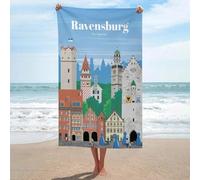 sinyumoney Ensemble de Serviettes de Plage Travel to Ravensburg Basics, surdimensionnées, Ultra-absorbantes, à séchage Rapide, qualité hôtelière de Luxe, 130 cm x 80 cm