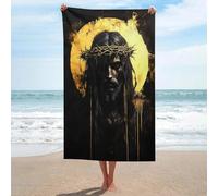 sinyumoney Ensemble de Serviettes de Plage Ultra Douces et absorbantes « Jesus Christ Painting Basics » pour la Salle de Bain, la Piscine et Les Voyages. Dimensions : 130 cm x 80 cm.
