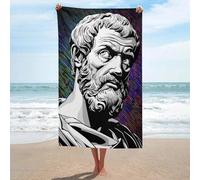 sinyumoney Ensemble de Serviettes de Plage Ultra Douces et absorbantes « Sagesse du Philosophe » : idéal pour la Salle de Bain, la Piscine, la Plage et Les Voyages. Taille Unique.