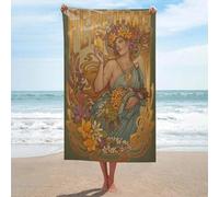 sinyumoney Ensemble de Serviettes de Plage Ultra Douces et parfumées Art Nouveau Basics, idéales pour Les Voyages, Le Camping et la Plage (130 cm x 80 cm).