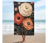 sinyumoney Ensemble de Serviettes de Plage Ultra Douces, Motif Fleur de renoncule - Art Nouveau Basics, idéales pour la Plage (130 cm x 80 cm).