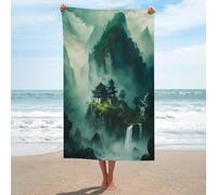 sinyumoney Ensemble de Serviettes de Plage Villa on The Mountain Basics - Séchage Rapide, légère, Ultra Douce, qualité hôtelière, 130 cm x 80 cm