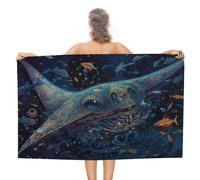 sinyumoney Ensemble de Serviettes de Plage « Whale of A Tale » : Une odyssée sous-Marine. Serviette absorbante à séchage Rapide, idéale pour la Maison (130 cm x 80 cm).